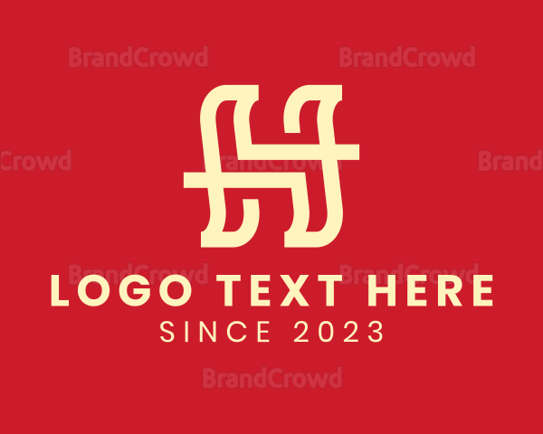 Simple Letter H Monoline Brand Logo