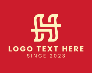 Yellow - Simple Letter H Monoline Brand logo design