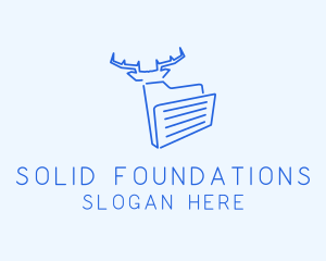 Horns - Deer Folder Document logo design