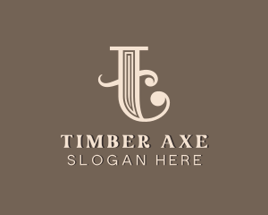 Upscale Luxury Boutique Letter T logo design