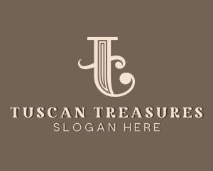 Upscale Luxury Boutique Letter T logo design