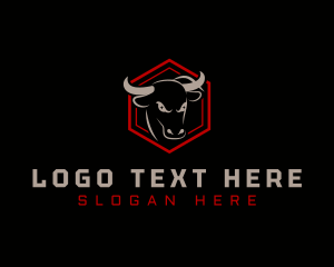 Buffalo - Hexagon Bull Cattle logo design
