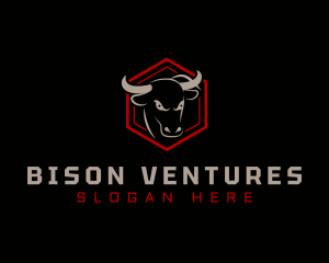 Hexagon Bull Cattle logo design