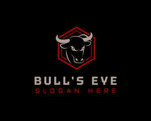 Hexagon Bull Cattle logo design