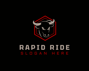 Hexagon Bull Cattle logo design