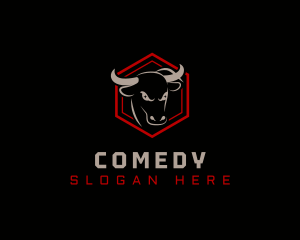 Slaughterhouse - Hexagon Bull Cattle logo design