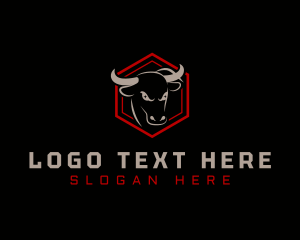 Cattle - Hexagon Bull Cattle logo design