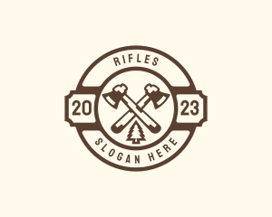 Forest Axe Woodcutting Logo