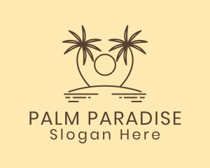 Twin Palm Tree Island logo design