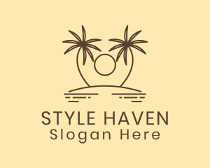 Souvenir Shop - Twin Palm Tree Island logo design