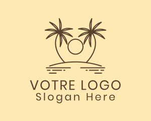Trip - Twin Palm Tree Island logo design