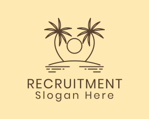 Recreation - Twin Palm Tree Island logo design
