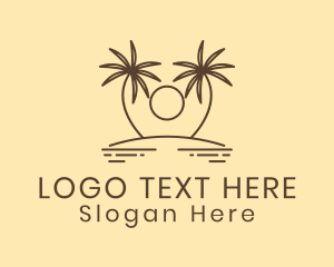 Aquatic - Twin Palm Tree Island logo design