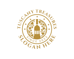 Tuscany - Organic Wine Bottle Vineyard logo design