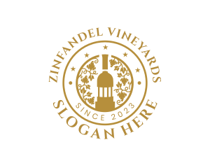 Organic Wine Bottle Vineyard logo design