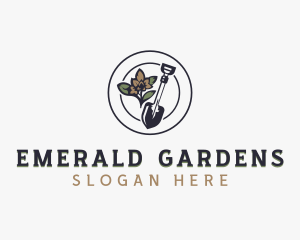 Shovel Flower Landscaping logo design