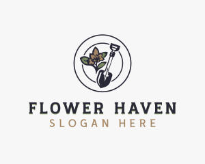 Shovel Flower Landscaping logo design