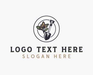 Shovel Flower Landscaping Logo