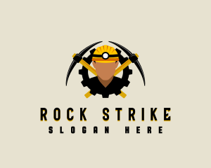 Miner Pickaxe Gear logo design