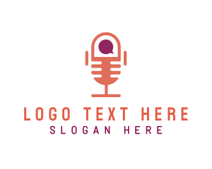 Chat - Talk Radio Mic Podcast logo design