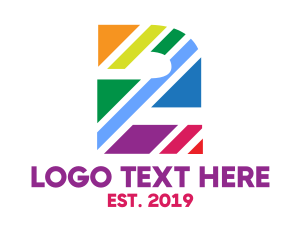Number 2 - Colorful Stripe Number 2 logo design