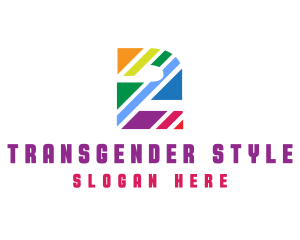 Transgender - Colorful Stripe Number 2 logo design