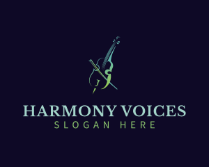 Choir - Violin Instrument Music logo design