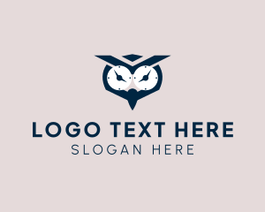 Clock - Clock Owl Bird logo design