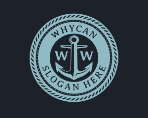 Fisherman - Nautical Anchor Marine logo design