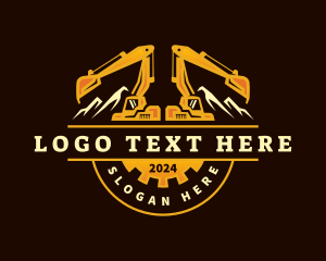 Cogwheel - Mountain Excavator Digger logo design