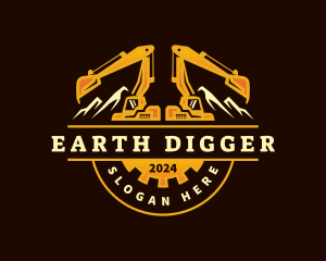 Digger - Mountain Excavator Digger logo design