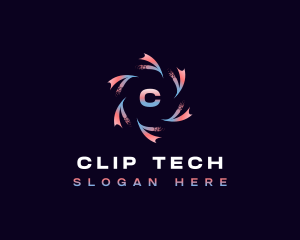 Vortext Spiral Tech logo design