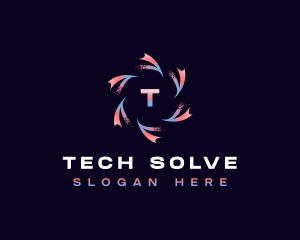 Vortext Spiral Tech logo design