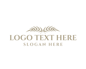 Wedding Invitation - Minimalist Leaf Wordmark logo design