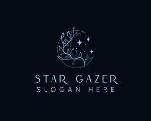 Moon Astrology Flower logo design