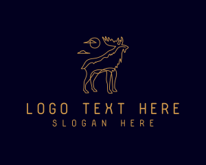 Deer - Moose Wild Safari logo design