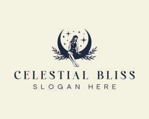 Celestial Moon Woman logo design