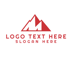 Volcano - Red Mountains Letter M logo design