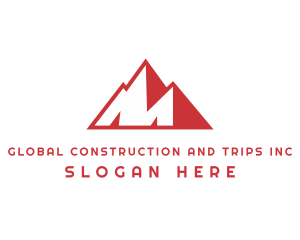 Highland - Red Mountains Letter M logo design