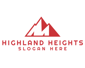 Highland - Red Mountains Letter M logo design