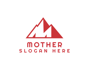 Red Mountains Letter M logo design