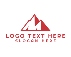 Highland - Red Mountains Letter M logo design