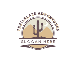 Hiking - Cactus Desert Hiking logo design