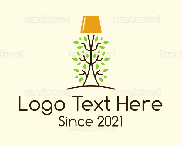 Lamp Leaf Plant Logo