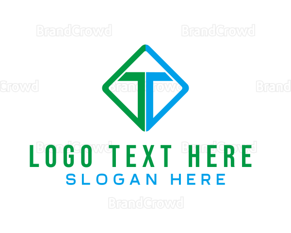 Green Blue Diamond T Logo