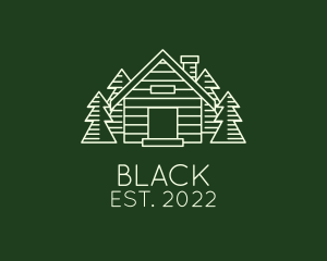 Tent - Cabin House Pine Tree logo design