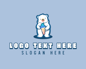 Character - Sundae Dessert Polar Bear logo design