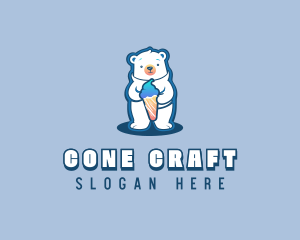 Sundae Dessert Polar Bear logo design