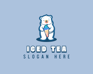 Sundae Dessert Polar Bear logo design