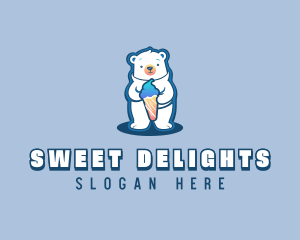 Sundae Dessert Polar Bear logo design